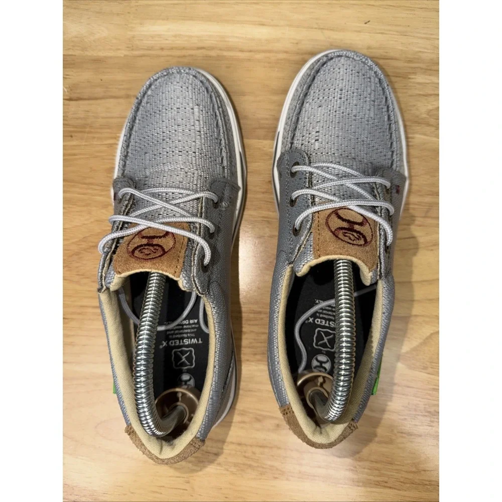 Twisted X Hooey‎ Shoes Loper Casual Boat Sneakers WHYC009 Gray Silver Women's 7
